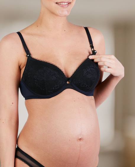 Soutien gorge push-up louise grossesse et allaitement Ivoire+Marine 8 - vertbaudet enfant 
