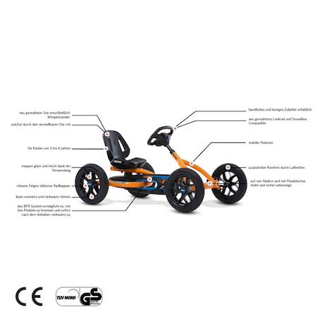 Kart à pédales buddy blue edition limitée Bleu et noir 3 - vertbaudet enfant 