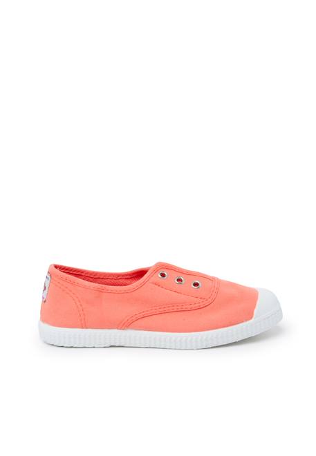 Tennis en toile avec bout caoutchouc sans lacets Avoine+Pêche 7 - vertbaudet enfant 