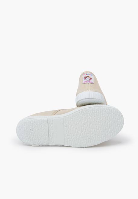 Tennis en toile avec bout caoutchouc sans lacets Avoine+Pêche 3 - vertbaudet enfant 