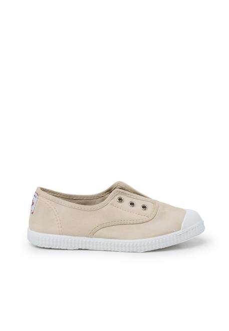 Tennis en toile avec bout caoutchouc sans lacets Avoine+Pêche 1 - vertbaudet enfant 
