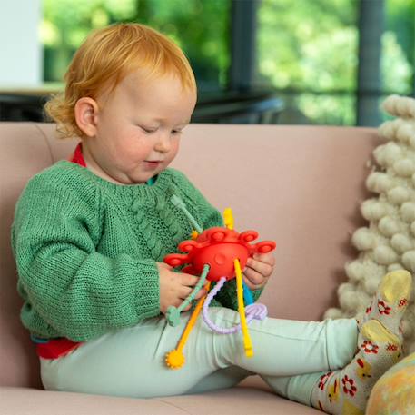 Jouet à tirer sensoriel arc-en-ciel Multi-coloured 2 - vertbaudet enfant 