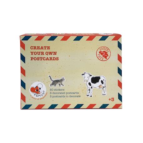 Cartes postales avec autocollants Beige 2 - vertbaudet enfant 