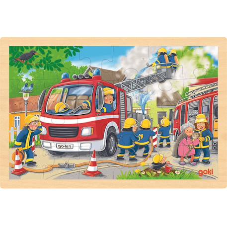 Puzzle brigade de pompiers 24 pcs Beige 1 - vertbaudet enfant 