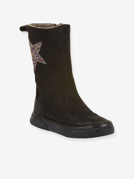 Filles Bottes PULSE TEX STAR BOOTS WOOL Froddo bordeaux+noir 2 - vertbaudet enfant 
