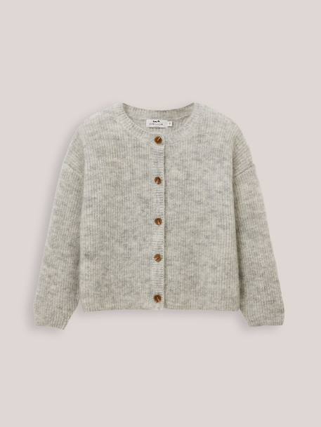 Cardigan avec laine et mohair Gris chine clair 1 - vertbaudet enfant 