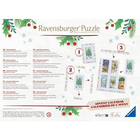 24 puzzles de 54 pièces - Calendrier de l'avent noël autour du monde Blanc 3 - vertbaudet enfant 