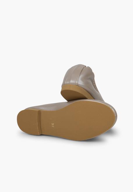 Ballerines fille  cuir nacré Argent+Couleur chair+Or+Rose pâle 9 - vertbaudet enfant 