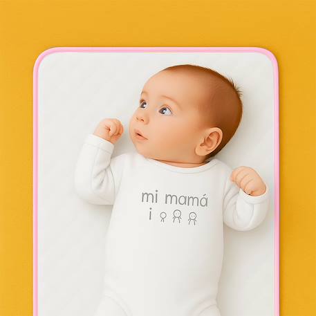 Tapis à langer nomade en coton bio Blanc+Fraise+Honey+Rose+Vert+Vichy 22 - vertbaudet enfant 