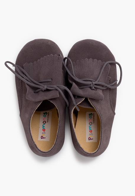 Derbies suède languette franges Bleu marine+Gris+Taupe 11 - vertbaudet enfant 