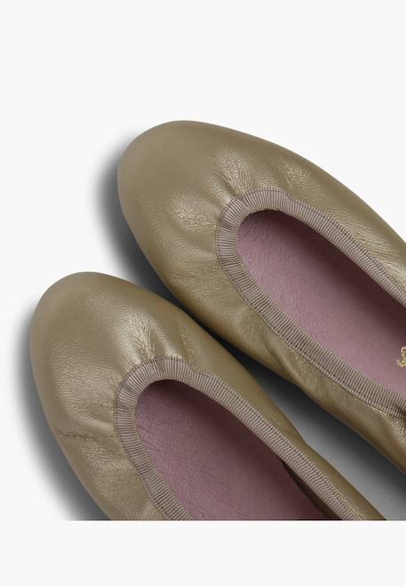 Ballerines fille  cuir nacré Argent+Couleur chair+Or+Rose pâle 18 - vertbaudet enfant 