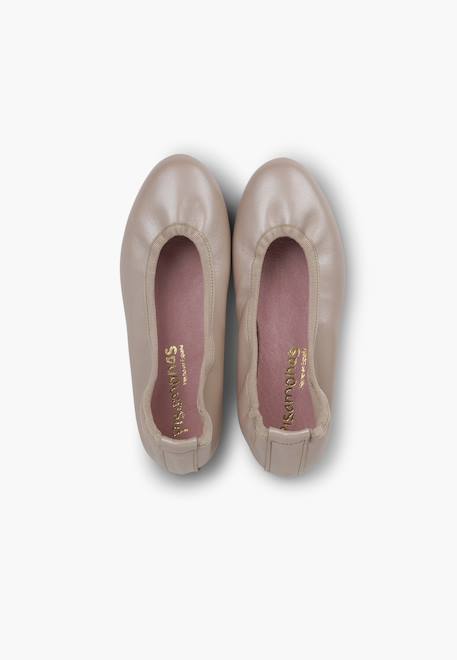 Ballerines fille  cuir nacré Argent+Couleur chair+Or+Rose pâle 23 - vertbaudet enfant 