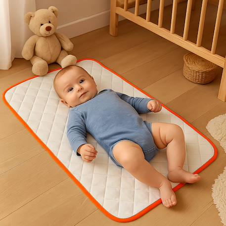 Tapis à langer nomade en coton bio Blanc+Fraise+Honey+Rose+Vert+Vichy 8 - vertbaudet enfant 