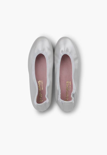 Ballerines fille  cuir nacré Argent+Couleur chair+Or+Rose pâle 5 - vertbaudet enfant 