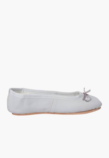 Ballerines fille  en cuir Blanc+Gris perle+Rose 7 - vertbaudet enfant 