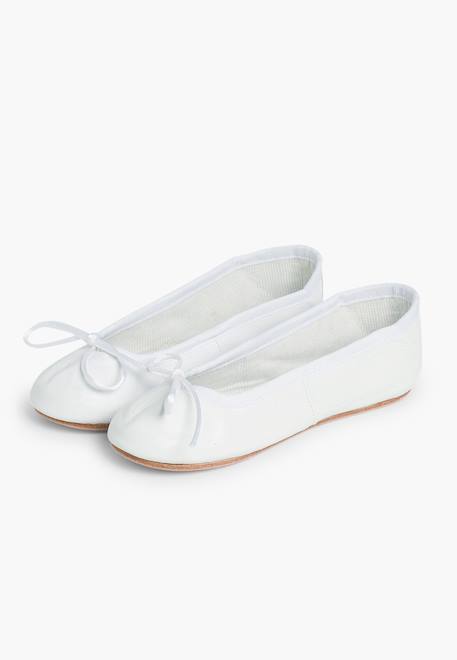 Ballerines fille  en cuir Blanc+Gris perle+Rose 4 - vertbaudet enfant 
