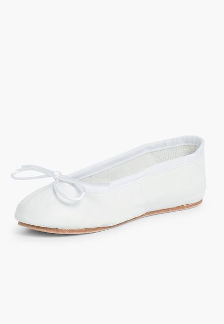 Ballerines fille  en cuir Blanc+Gris perle+Rose 2 - vertbaudet enfant 
