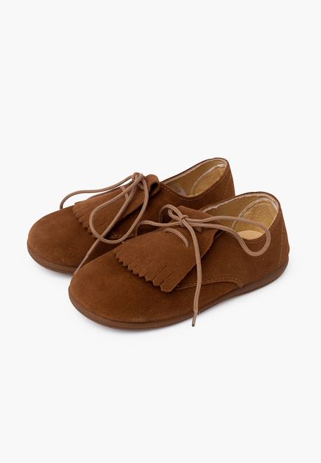 Derbies suède languette franges Bleu marine+Gris+Taupe 16 - vertbaudet enfant 