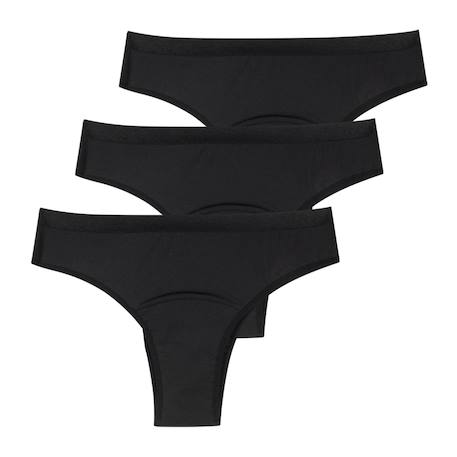 Lot de 3 tangas menstruels femme athena Noir+Skin doré 4 - vertbaudet enfant 
