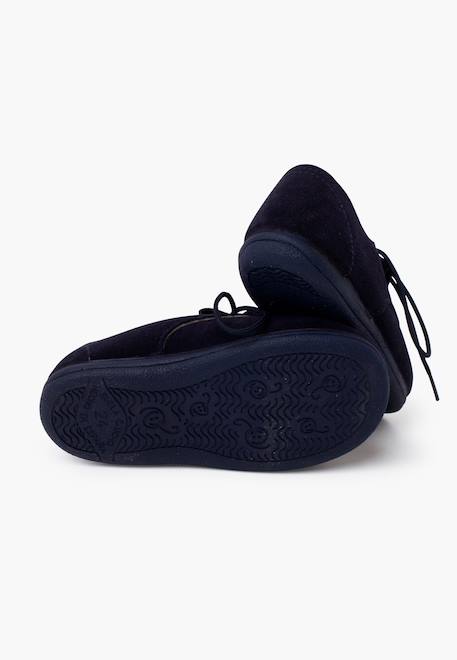 Derbies suède languette franges Bleu marine+Gris+Taupe 3 - vertbaudet enfant 