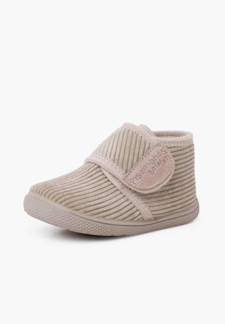 Chaussons barefoot velours côtelé fermeture à scratch Bleu marine+Pierre 8 - vertbaudet enfant 