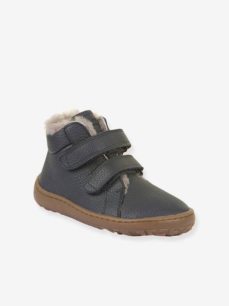 Bottes pieds nus enfants BAREFOOT WINTER FURRY Froddo bleu nuit+bordeaux 1 - vertbaudet enfant 