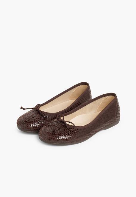 Ballerines fille print serpent Marron 4 - vertbaudet enfant 