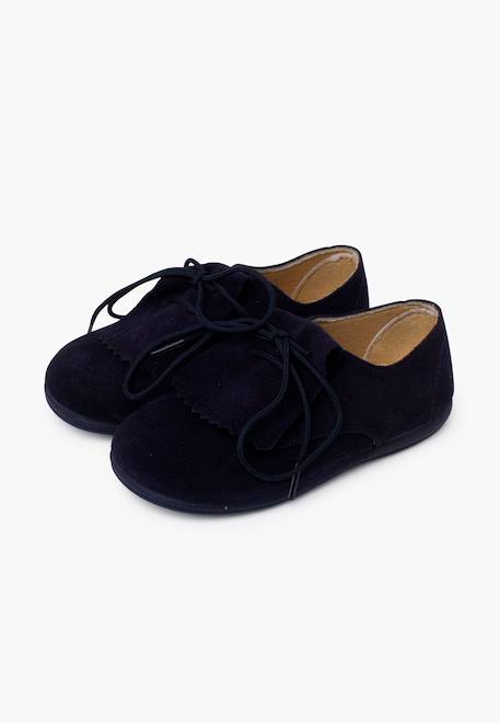 Derbies suède languette franges Bleu marine+Gris+Taupe 4 - vertbaudet enfant 