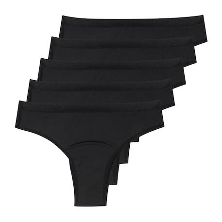 Lot de 5 tangas menstruels femme athena Noir+Skin doré 4 - vertbaudet enfant 