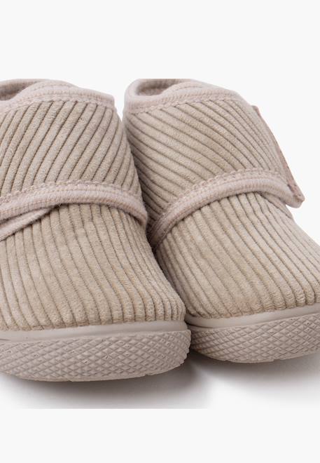 Chaussons barefoot velours côtelé fermeture à scratch Bleu marine+Pierre 12 - vertbaudet enfant 