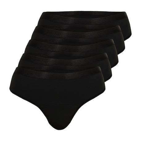 Lot de 5 tangas menstruels femme athena Noir+Skin doré 1 - vertbaudet enfant 