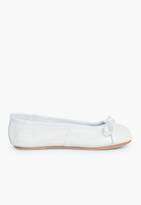 Ballerines fille  en cuir Blanc+Gris perle+Rose 1 - vertbaudet enfant 