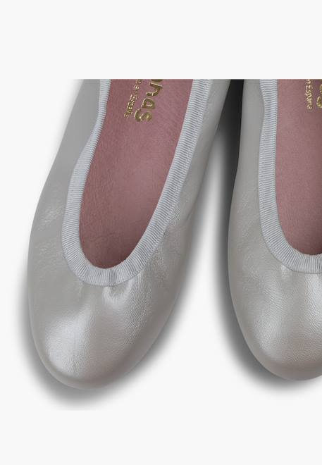 Ballerines fille  cuir nacré Argent+Couleur chair+Or+Rose pâle 6 - vertbaudet enfant 