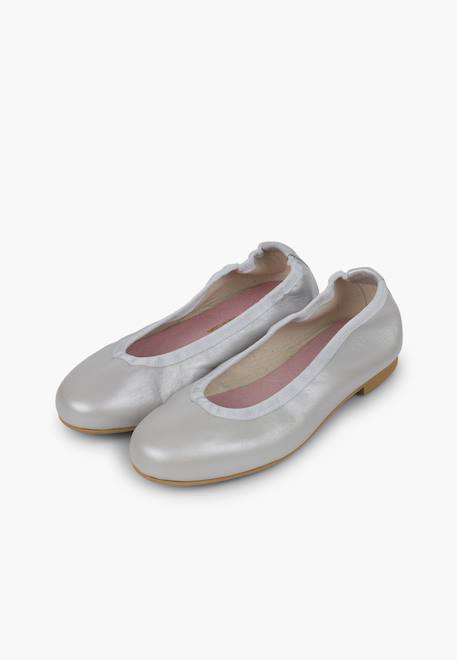 Ballerines fille  cuir nacré Argent+Couleur chair+Or+Rose pâle 4 - vertbaudet enfant 