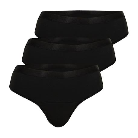 Lot de 3 tangas menstruels femme athena Noir+Skin doré 1 - vertbaudet enfant 