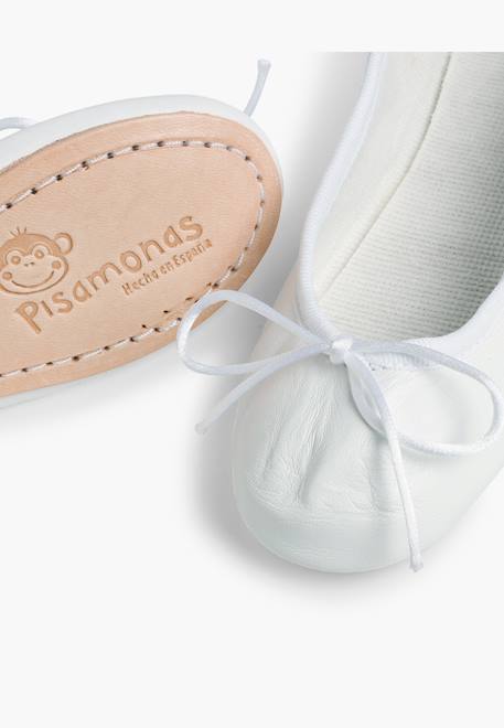 Ballerines fille  en cuir Blanc+Gris perle+Rose 6 - vertbaudet enfant 