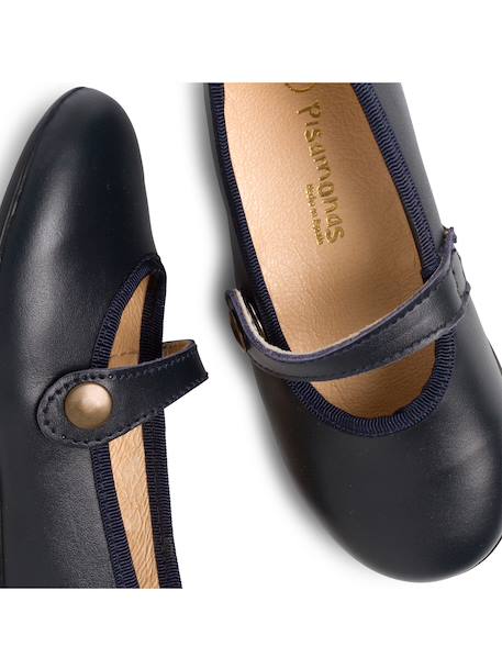 Chaussures à boucle fille cuir couleurs Bleu marine+Rouge 6 - vertbaudet enfant 