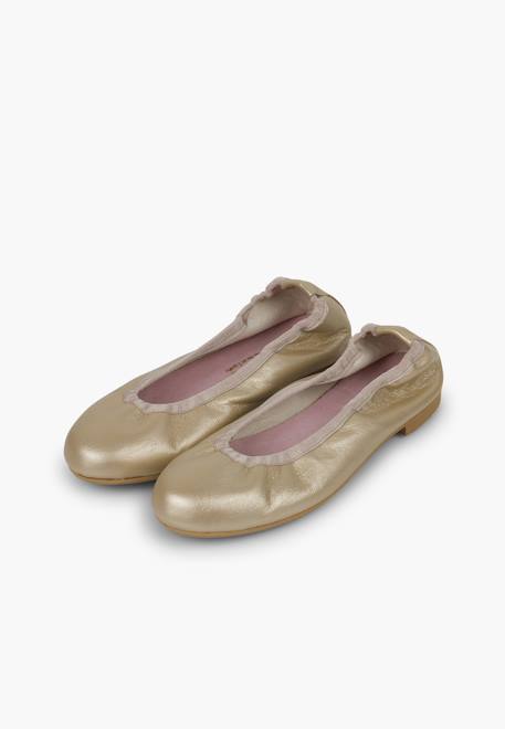 Ballerines fille  cuir nacré Argent+Couleur chair+Or+Rose pâle 16 - vertbaudet enfant 