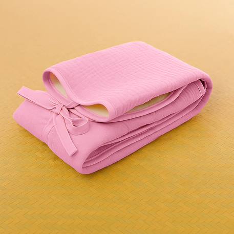 Tapis à langer nomade en coton bio Blanc+Fraise+Honey+Rose+Vert+Vichy 24 - vertbaudet enfant 