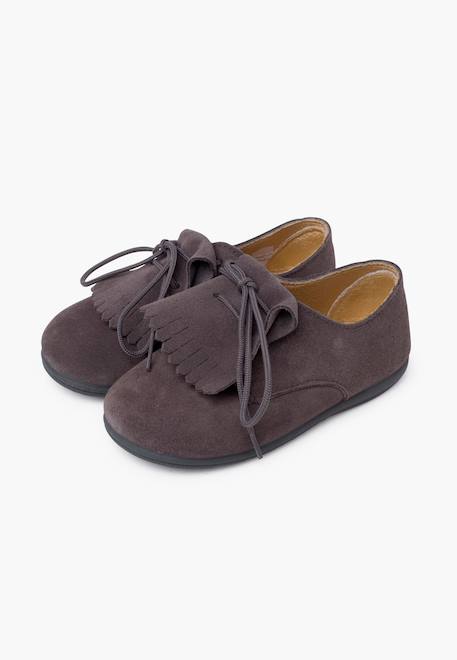 Derbies suède languette franges Bleu marine+Gris+Taupe 10 - vertbaudet enfant 