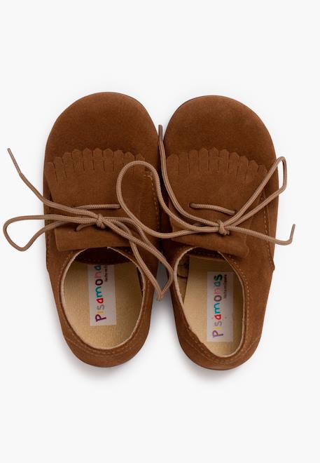 Derbies suède languette franges Bleu marine+Gris+Taupe 17 - vertbaudet enfant 