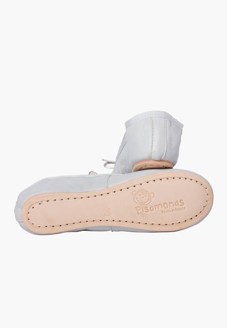 Ballerines fille  en cuir Blanc+Gris perle+Rose 9 - vertbaudet enfant 