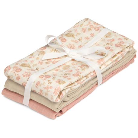 Lot de 3 langes Rose, marron, écru 1 - vertbaudet enfant 