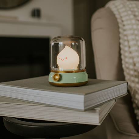 Veilleuse rechargeable petite flamme verte Vert d'eau, doré, blanc 2 - vertbaudet enfant 