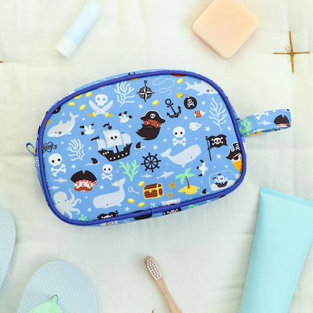Trousse de toilette amis de la forêt Bleu+Gris+Jaune+Rose+Vert d'eau, marron, écru 4 - vertbaudet enfant 