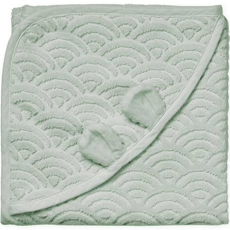 Cape de bain bébé ours vert sauge (80 x 80 cm) Écru+Vert 5 - vertbaudet enfant 