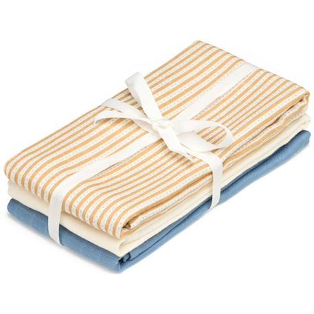 Lot de 3 langes Marron, blanc, bleu 1 - vertbaudet enfant 