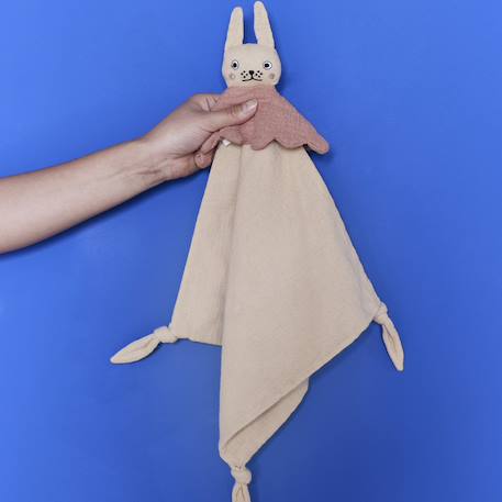 Doudou plat ninka Beige, rose 3 - vertbaudet enfant 