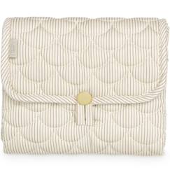 Tapis à langer de voyage matelassé classic stripes camel  - vertbaudet enfant