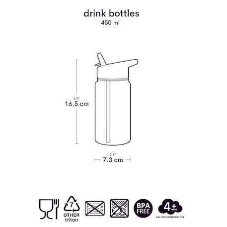 Gourde enfant ergonomique 450 ml Beige+Bleu+Gris+Jaune+Kaki+Noir+Rose+Vert de gris 33 - vertbaudet enfant 